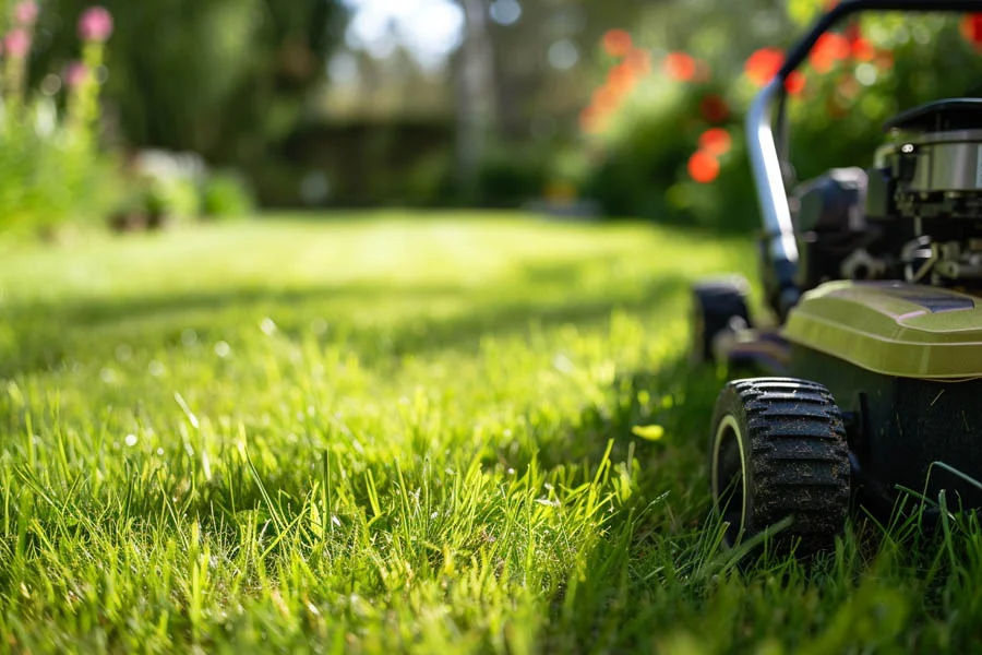 self-propelled electric lawn mower