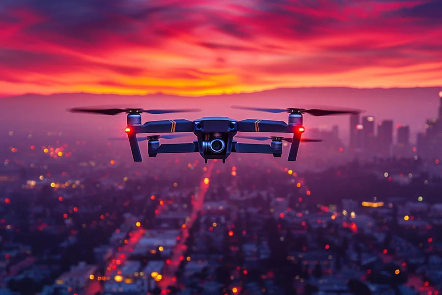 flying a drone with camera